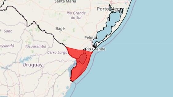 INMET alerta para tempestade de grande perigo para o sudeste do RS